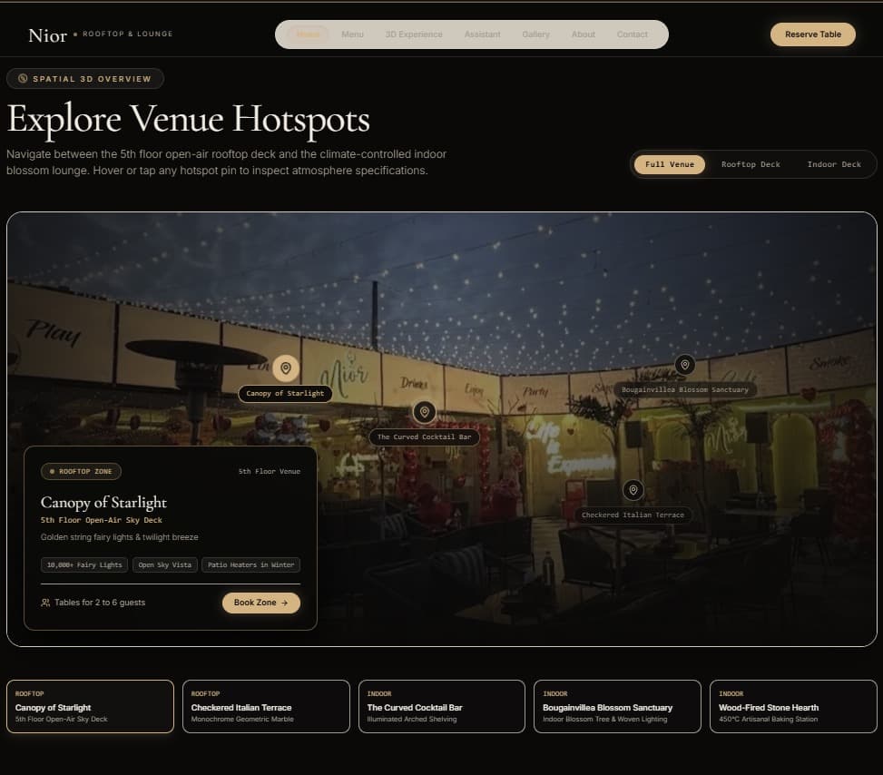 Atmospheric venue overview highlighting architectural seating and ambient lighting